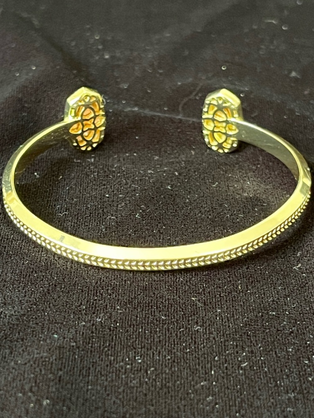 1693 Kendra Scott Elton Cuff Bracelet MOP and Amber colored Stones - Picture 4 of 6